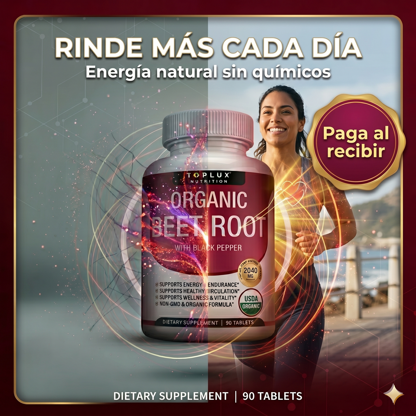 Beet Root Orgánico – Energía, Circulación & Rendimiento (60 cápsulas)